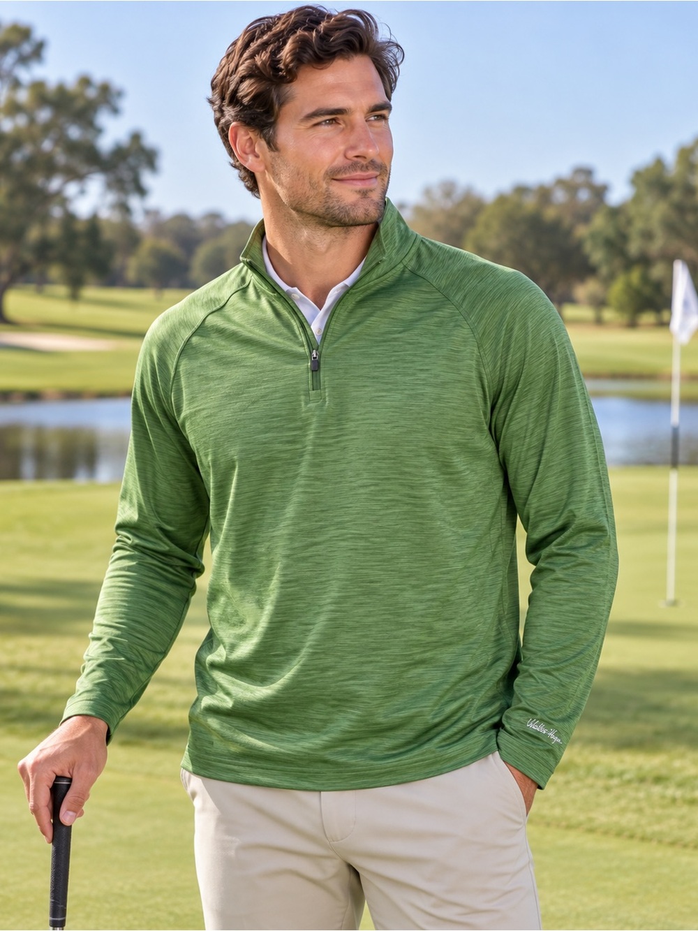 Walter Hagen Performance 11 Green 1/4 Zip Golf Pullover Men’s S NWOT